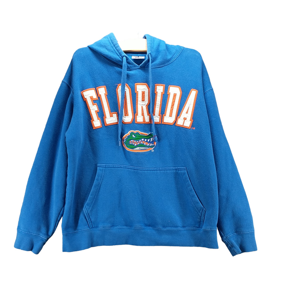 E5 Men's Florida Gators Pullover Drawstring Hoodie Blue Medium Kangaroo Pocket